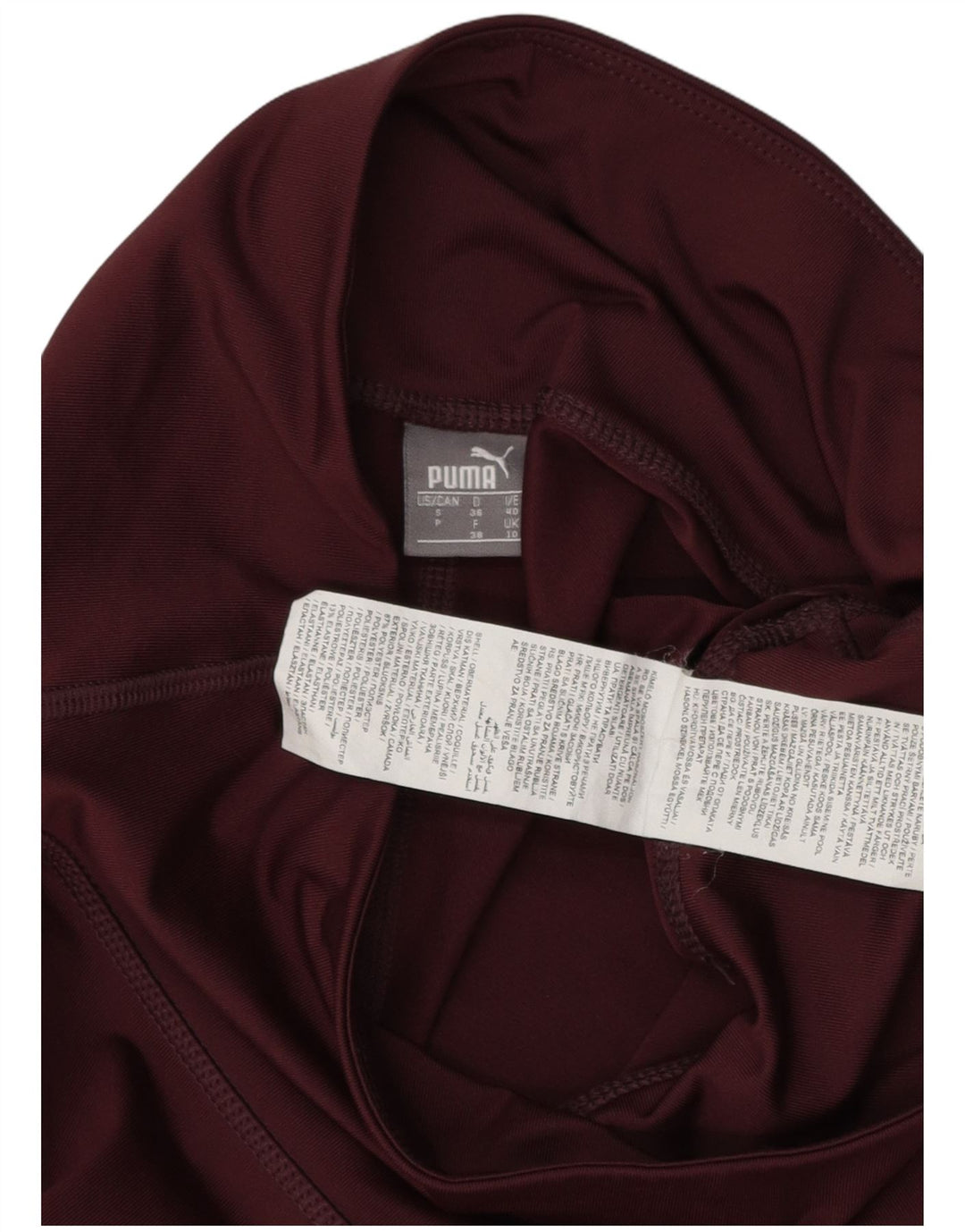 PUMA Womens Graphic Leggings UK 10 Small  Burgundy Polyester