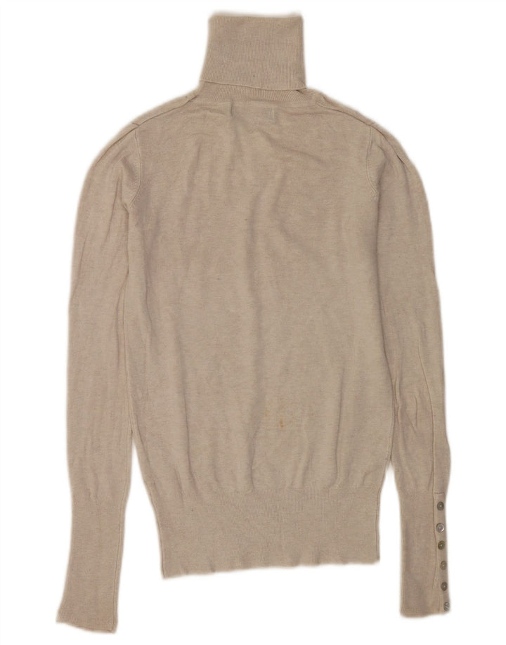 Zara ženski pulover s rol izrezom UK 10 Small Beige Rayon