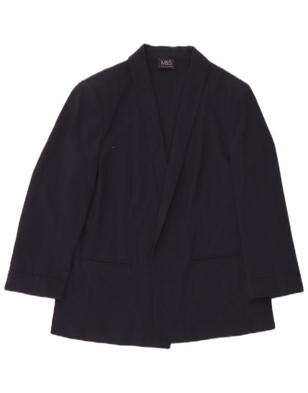 Marks & Spencer ženska jakna s otvorenim sakoom UK 12 Medium tamnoplavi poliester