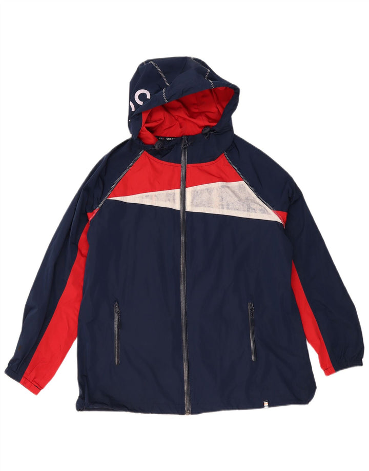 Crew Clothing Ženska grafička kišna jakna UK 12 srednje tamnoplave boje