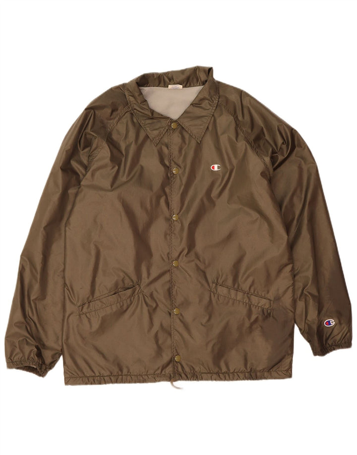 CHAMPION Mens Graphic Rain Jacket UK 40 Large Khaki