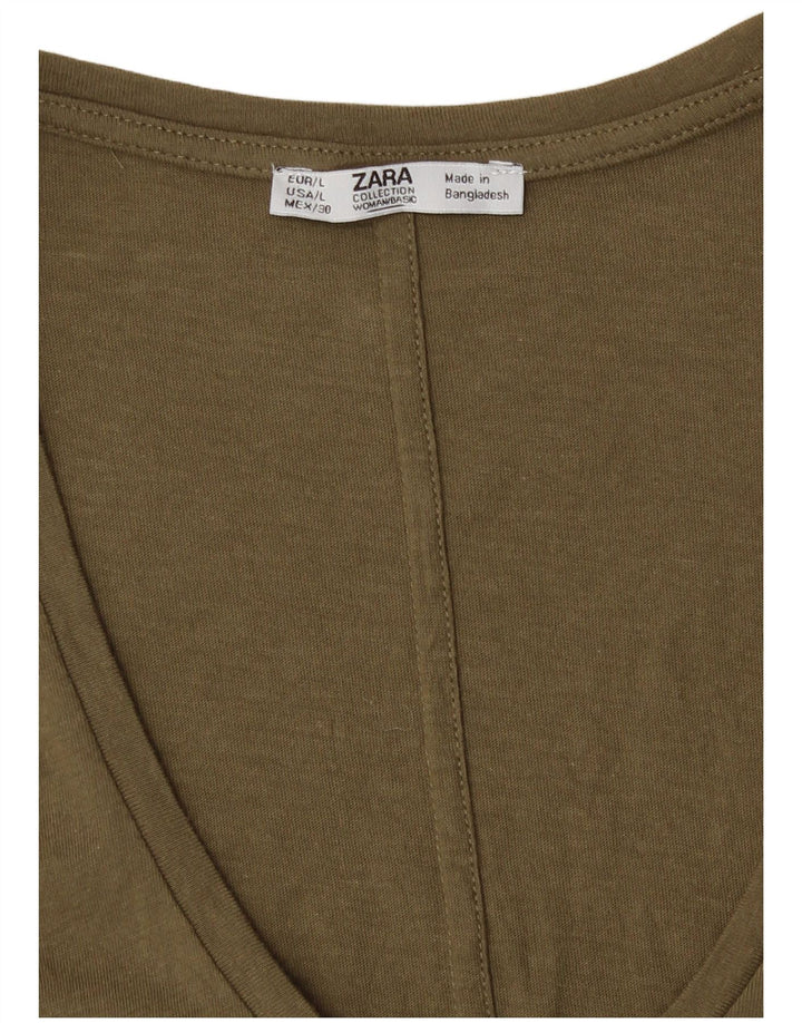 Zara ženska majica kratkih rukava UK 16 Large kaki