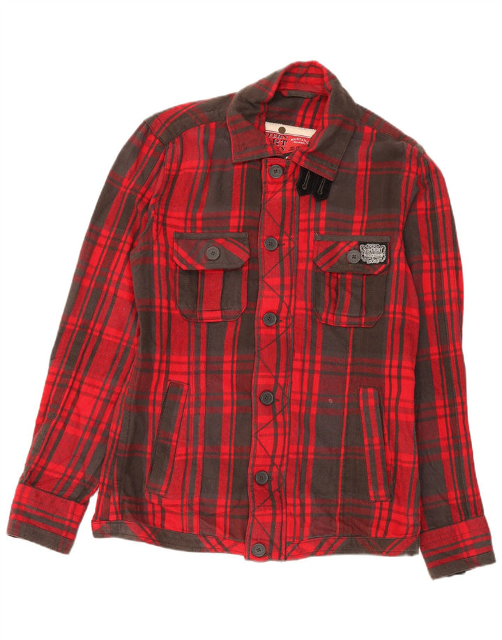 Superdry muška pomoćna jakna UK 42 XL crveni karirani pamuk
