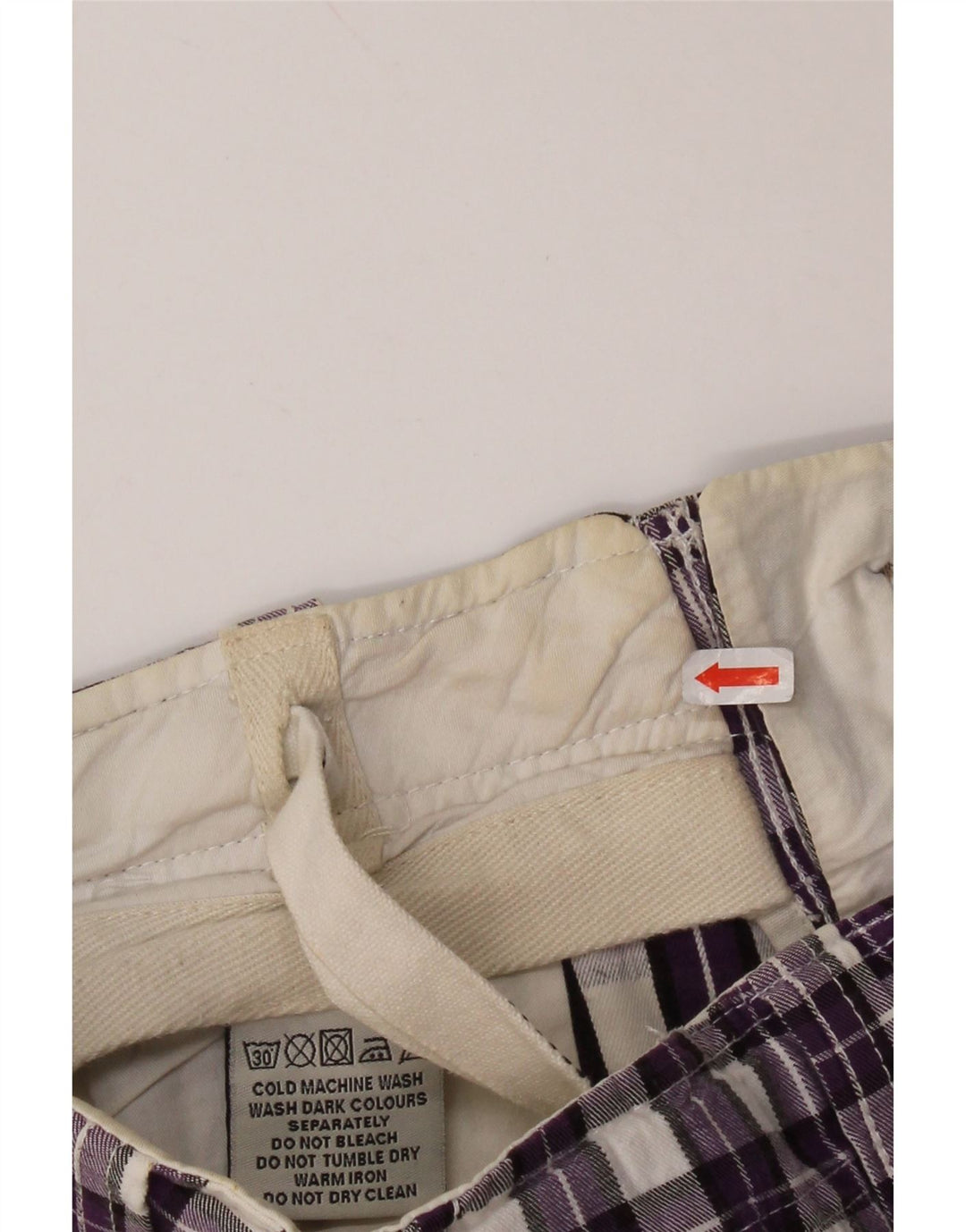 SUPERDRY Muške chino kratke hlače Large W36 Ljubičasti karirani pamuk