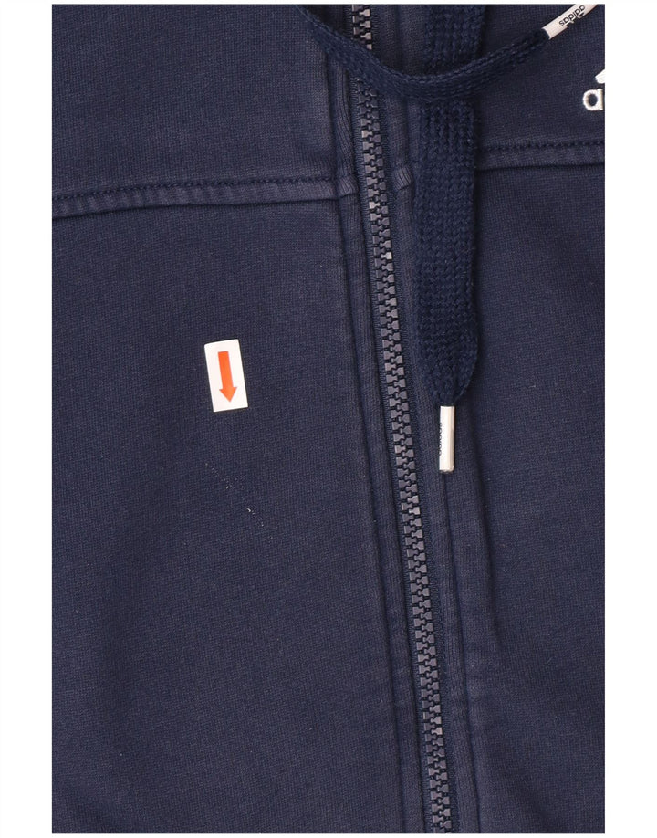 ADIDAS muški pulover s kapuljačom na patentni zatvarač mali tamnoplavi pamuk