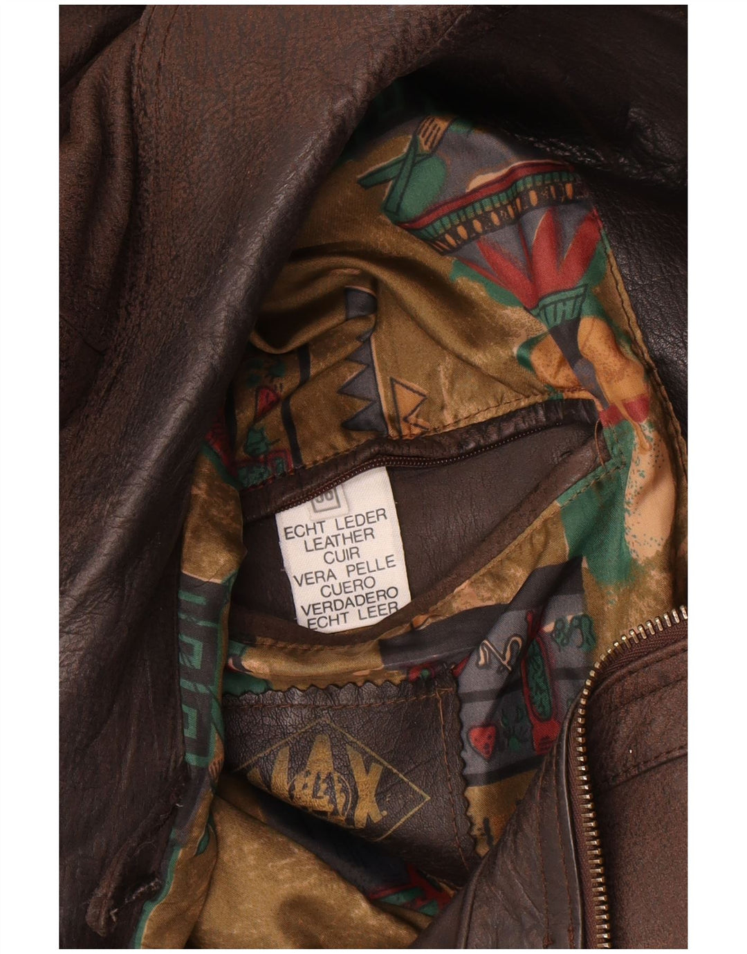 Vintage muška bomber kožna jakna IT 56 3XL smeđa koža