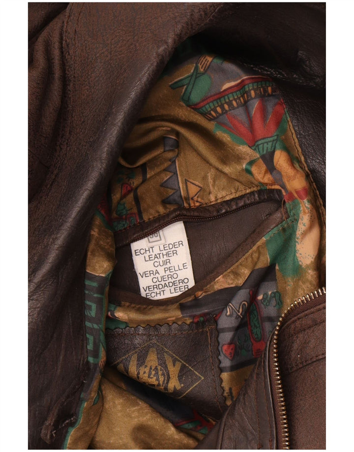 Vintage muška bomber kožna jakna IT 56 3XL smeđa koža
