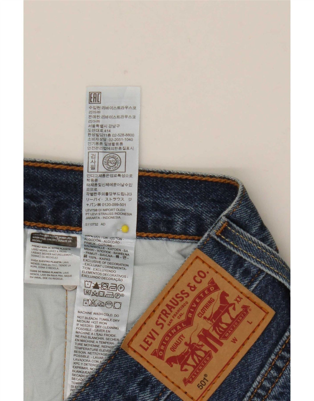 Levi's ženske 501 kratke traper kratke hlače W32 veliki plavi pamuk