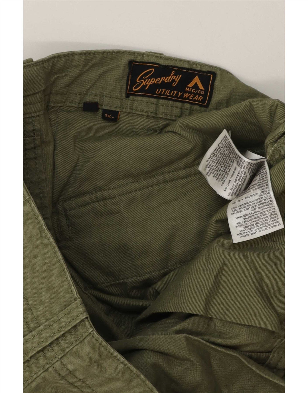 Superdry muške kargo kratke hlače W32 Srednje zeleni pamuk