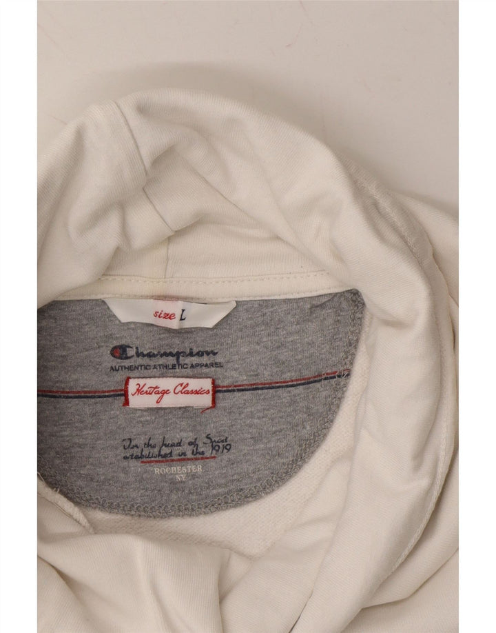CHAMPION Womens Graphic Sweatshirt Jumper UK 16 Large White Vintage Champion and Second-Hand Champion from Messina Hembry 