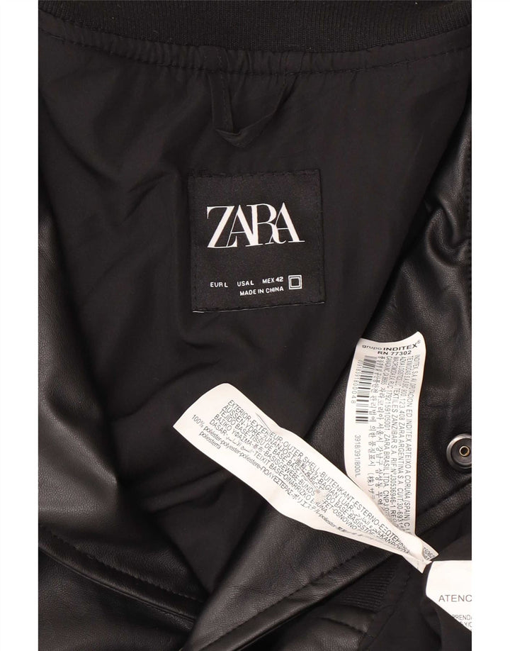 Zara muška jakna od umjetne kože UK 40 veliki crni poliester