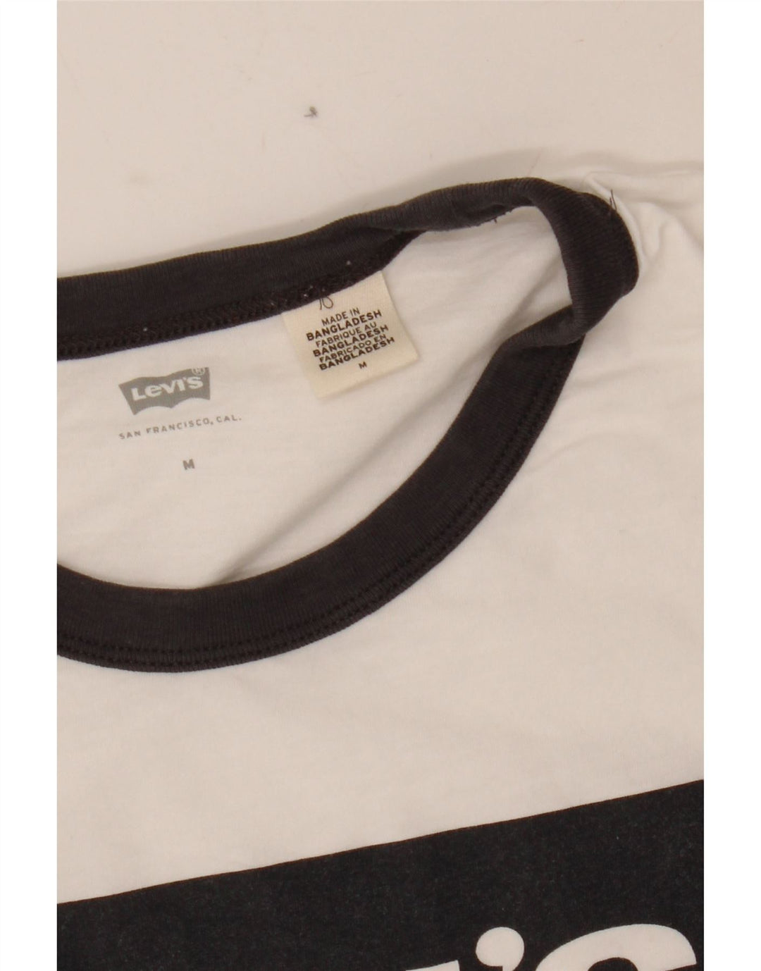 LEVI'S Womens Graphic T-Shirt Top UK 14 Medium White Vintage Levi's and Second-Hand Levi's from Messina Hembry 