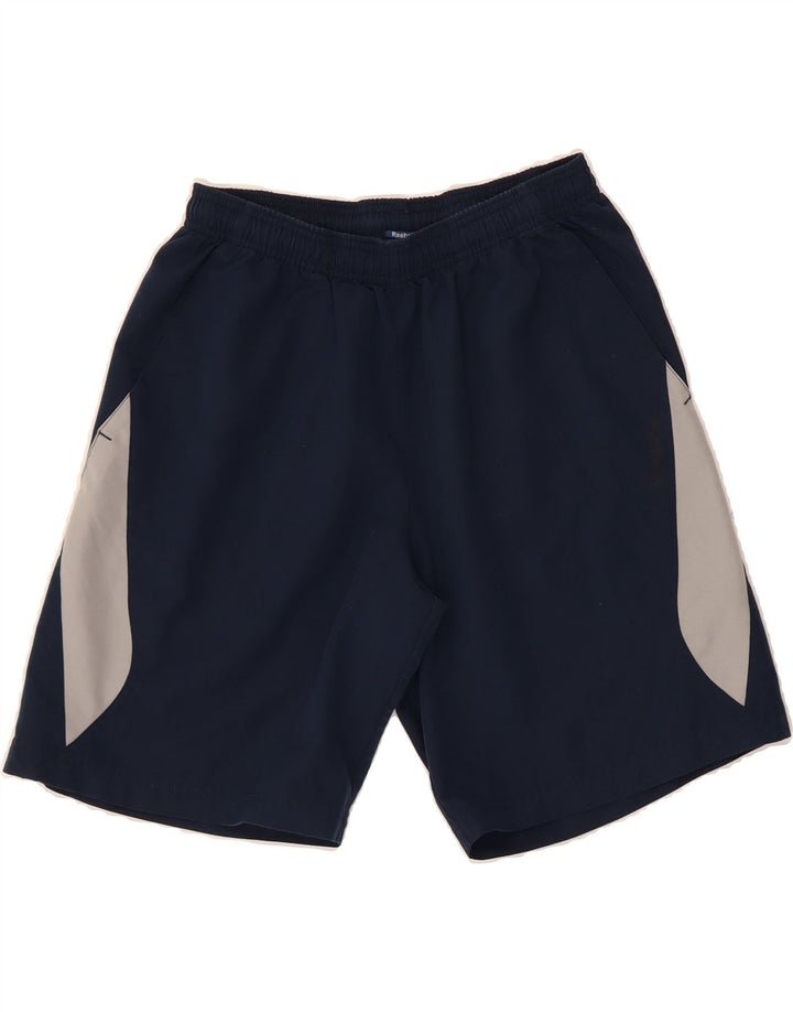 REEBOK Mens Sport Shorts Medium  Navy Blue Colourblock Polyester Vintage Reebok and Second-Hand Reebok from Messina Hembry 