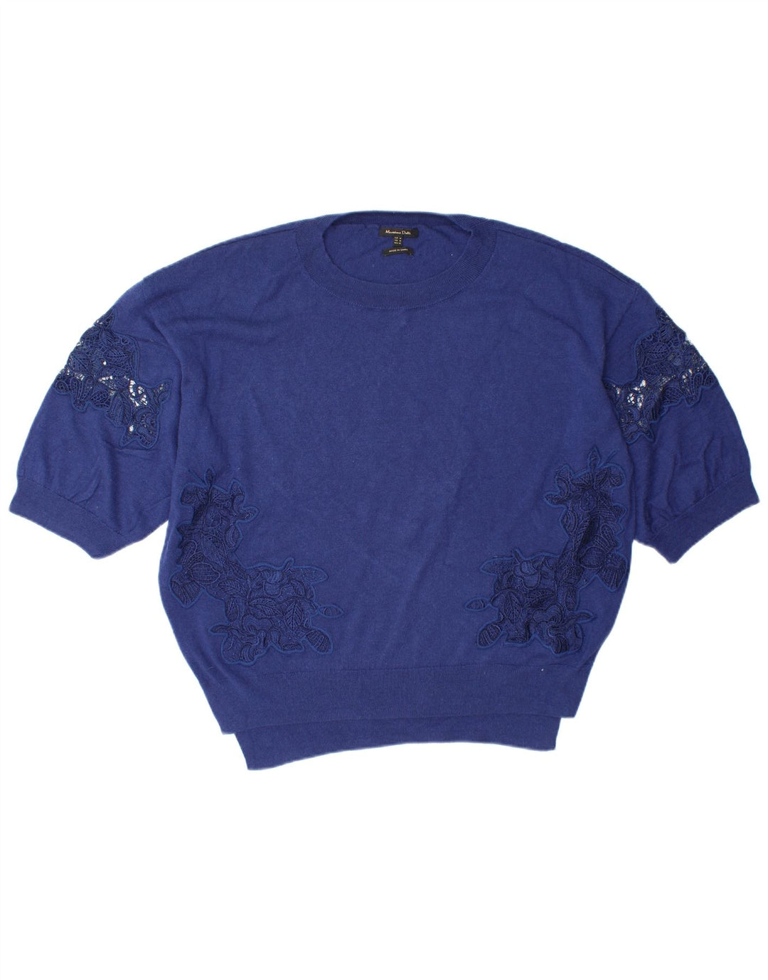 MASSIMO DUTTI Ženski pulover s okruglim izrezom UK 14 srednje plava