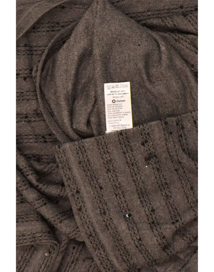 Zara ženski gornji dio s 3/4 rukavima UK 20 2XL sivi prugasti poliester