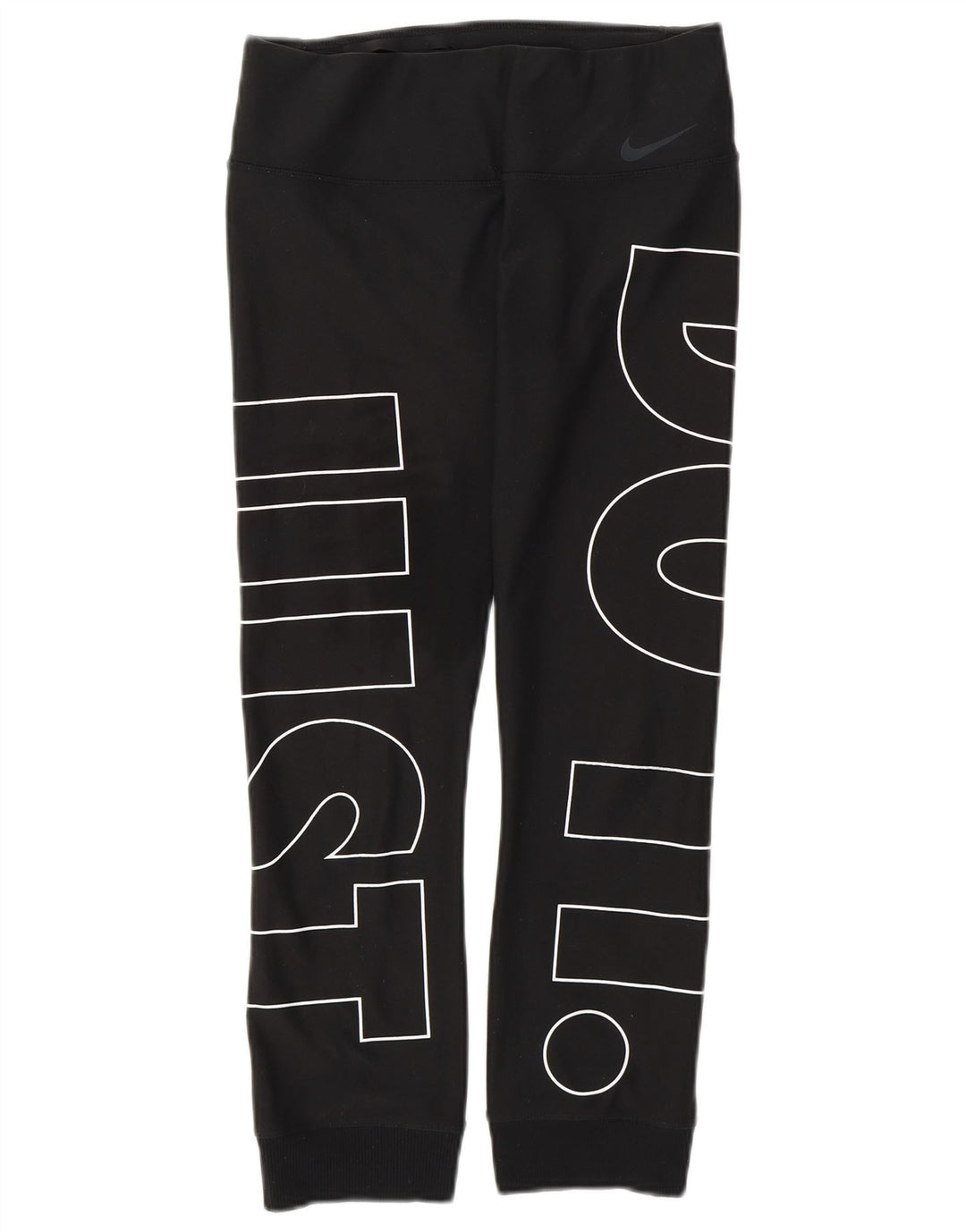NIKE Ženske Dri Fit Graphic Trenirke Hlače Joggers UK 8 Male crne