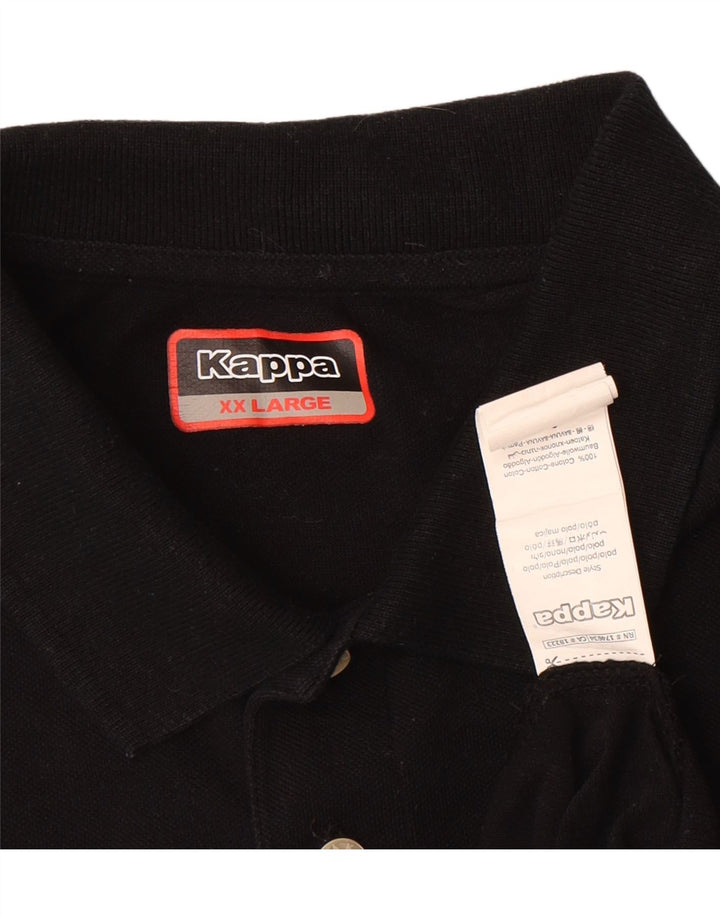 KAPPA Mens Polo Shirt 2XL Black Cotton Vintage Kappa and Second-Hand Kappa from Messina Hembry 