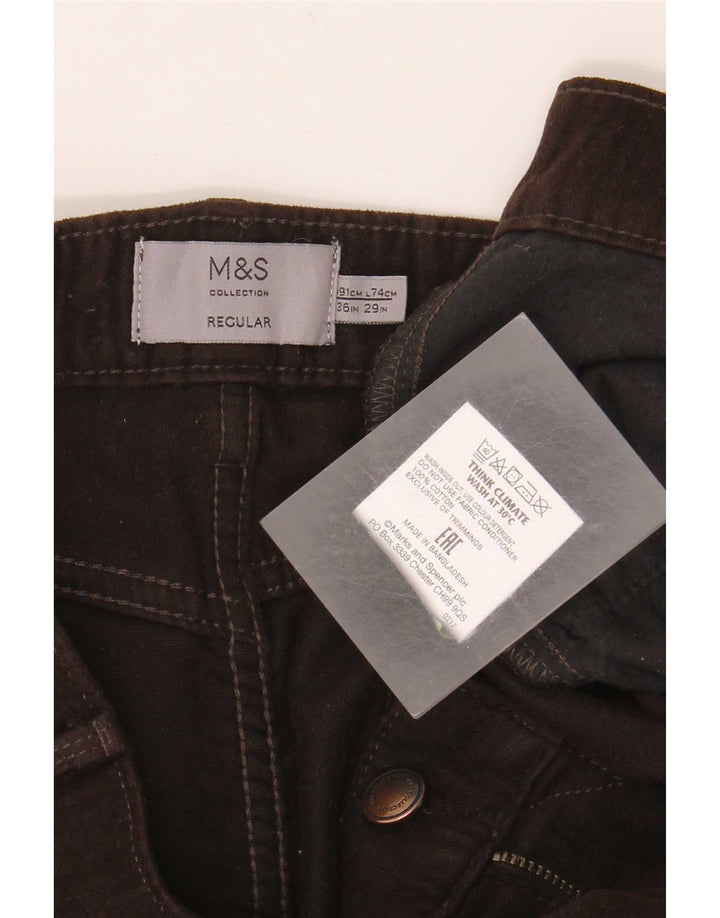 Marks & Spencer muške ravne traperice regularnog kroja W36 L29 smeđi pamuk