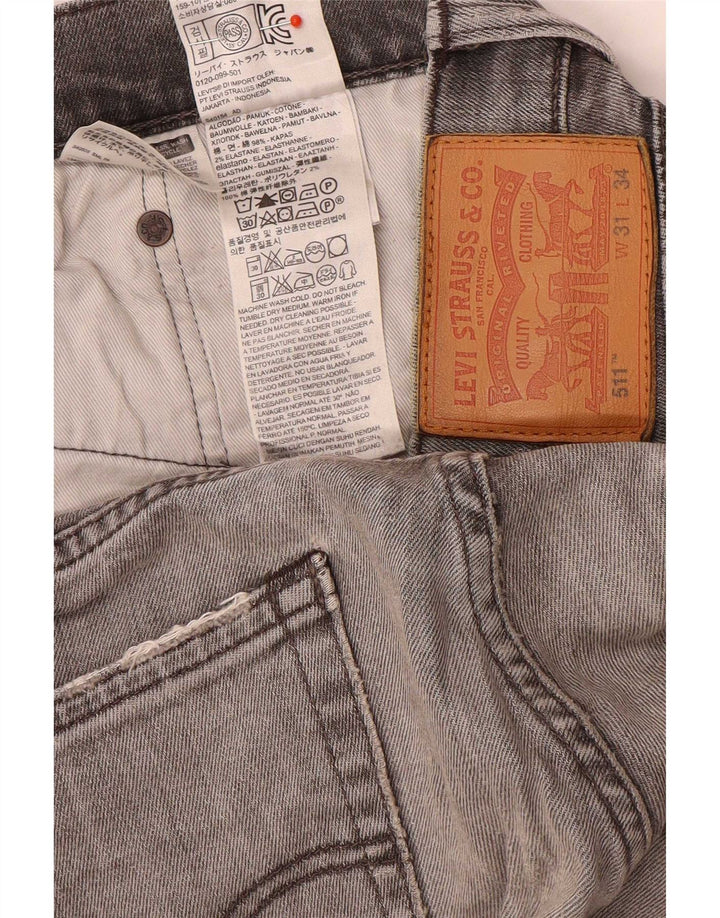 Levi's muške 511 uske traperice W31 L34 sivi pamuk