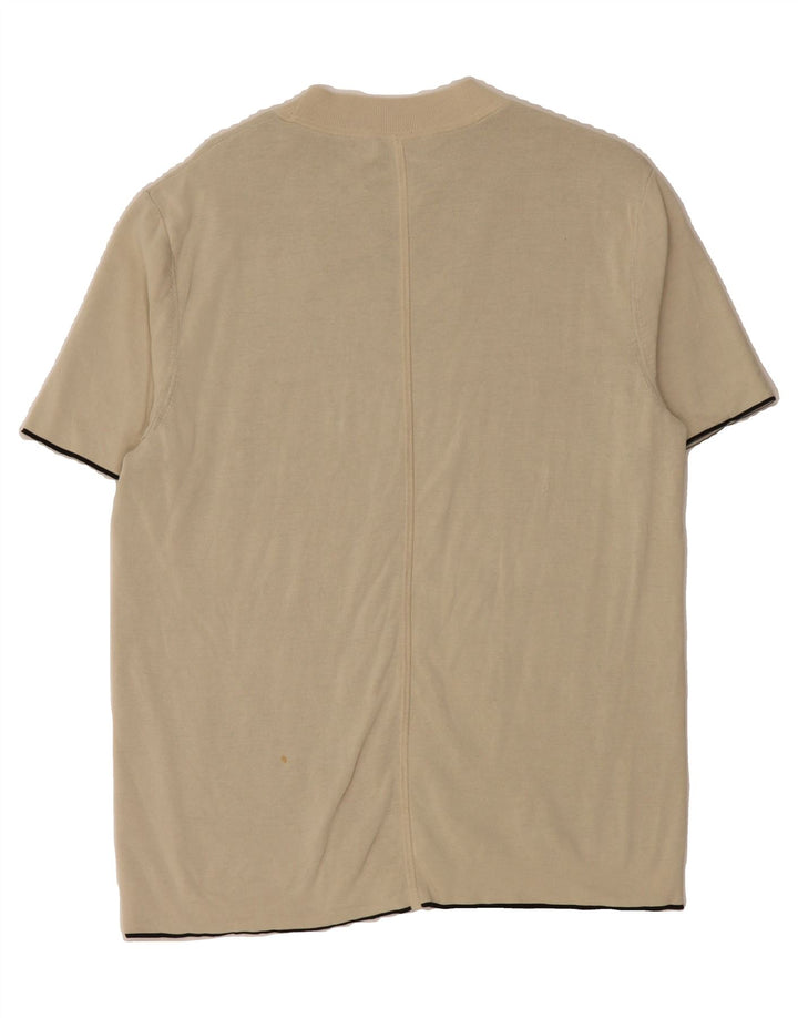 COS Womens T-Shirt Top UK 14 Medium Beige Cotton Vintage Cos and Second-Hand Cos from Messina Hembry 