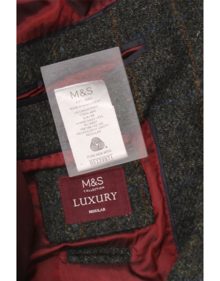 MARKS & SPENCER muška jakna sa 2 gumba EU 54 2XL zelena karirana nova vuna