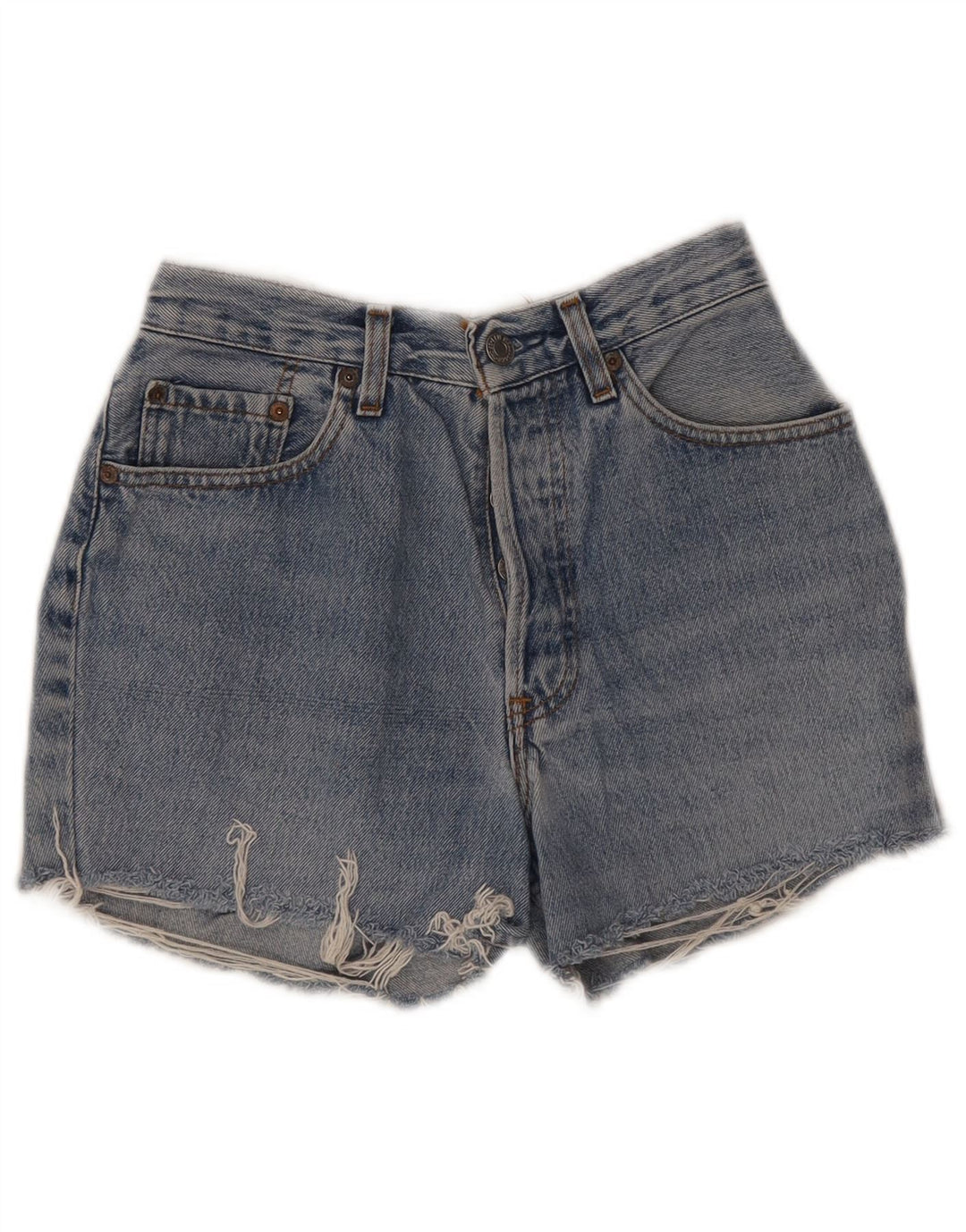 Levi's ženske kratke traper hlače s oštećenim izgledom W28, srednje plavi pamuk