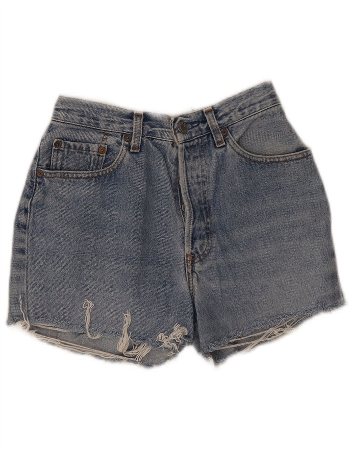 Levi's ženske kratke traper hlače s oštećenim izgledom W28, srednje plavi pamuk