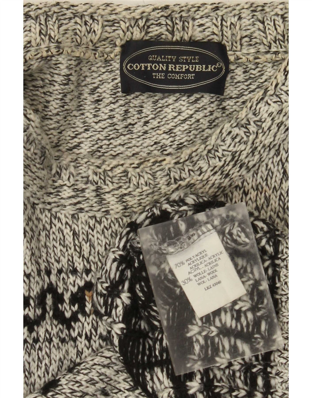 Cotton Republic muški džemper s okruglim izrezom, srednje sivi, svijetle boje