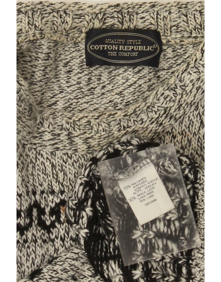 Cotton Republic muški džemper s okruglim izrezom, srednje sivi, svijetle boje