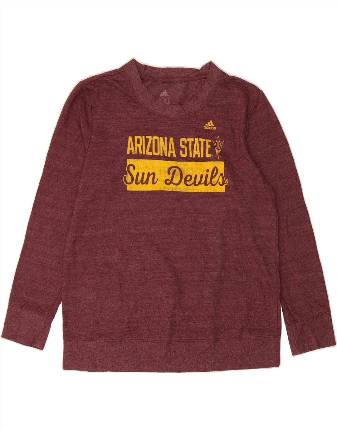 ADIDAS Mens Graphic Top Long Sleeve XL Maroon Vintage Adidas and Second-Hand Adidas from Messina Hembry 