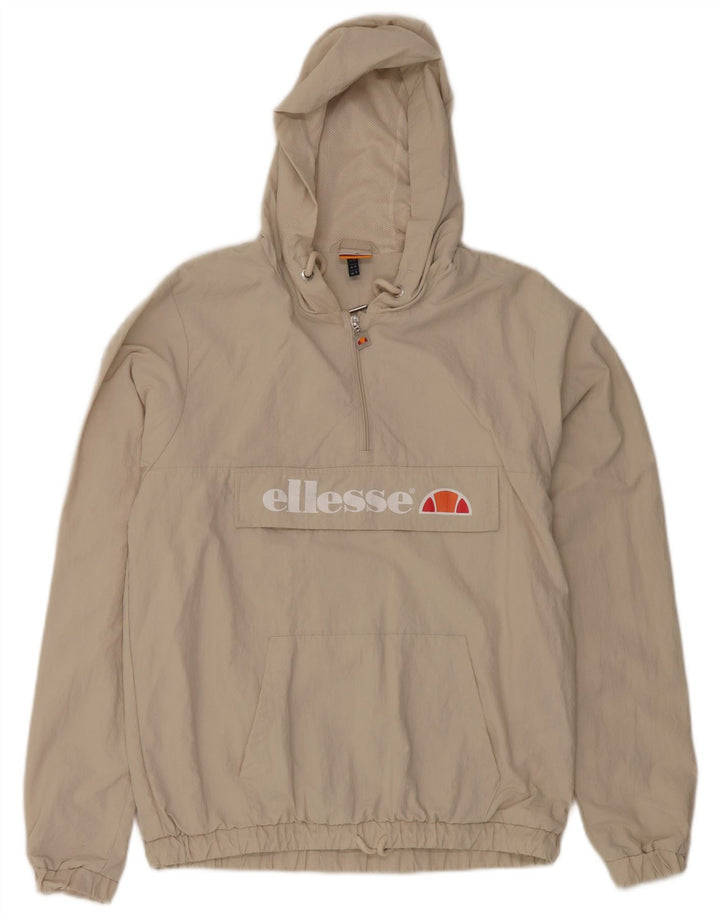 Ellesse ženska velika kišna jakna s kapuljačom UK 8 Mala bež najlonska