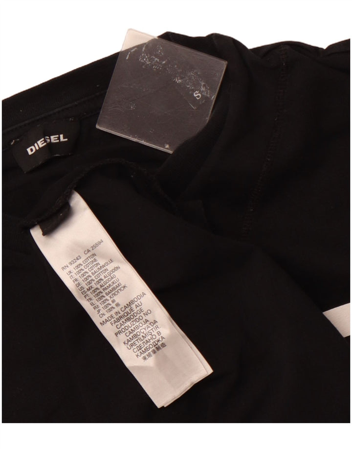 DIESEL Muška mala crna pamučna majica s grafičkim motivima