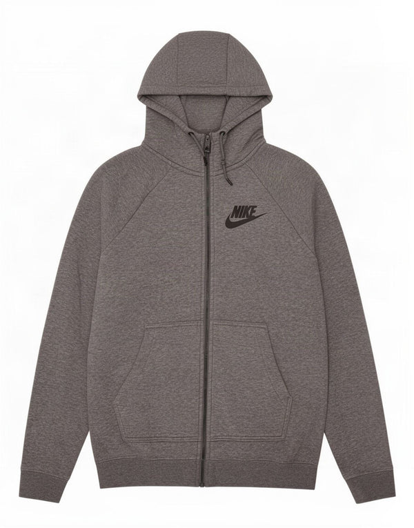 Nike muški pulover s kapuljačom na patentni zatvarač srednje sivi pamuk
