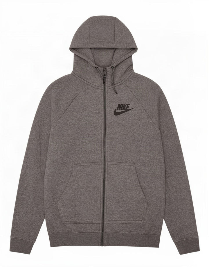 Nike muški pulover s kapuljačom na patentni zatvarač srednje sivi pamuk