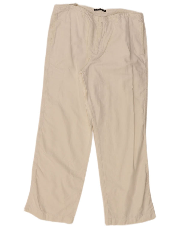 Sisley muške ravne ležerne hlače IT 50 Large W34 L28 bijeli pamuk