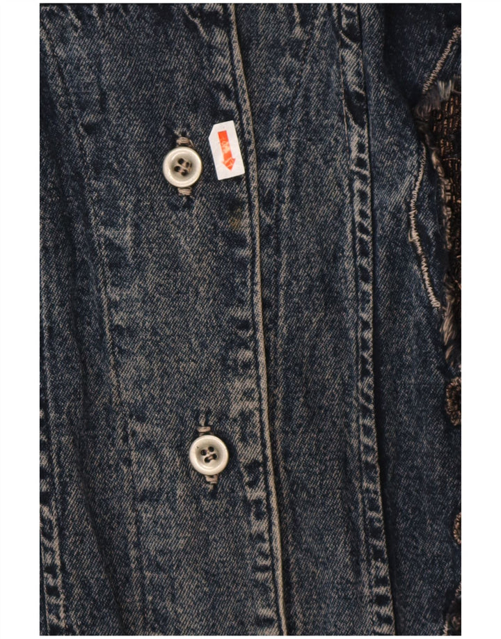VINTAGE Womens Denim Jacket UK 18 XL Blue Cotton