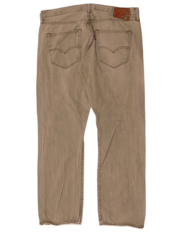 Levi's muške 501 ravne ležerne hlače W36 L30 kaki pamuk