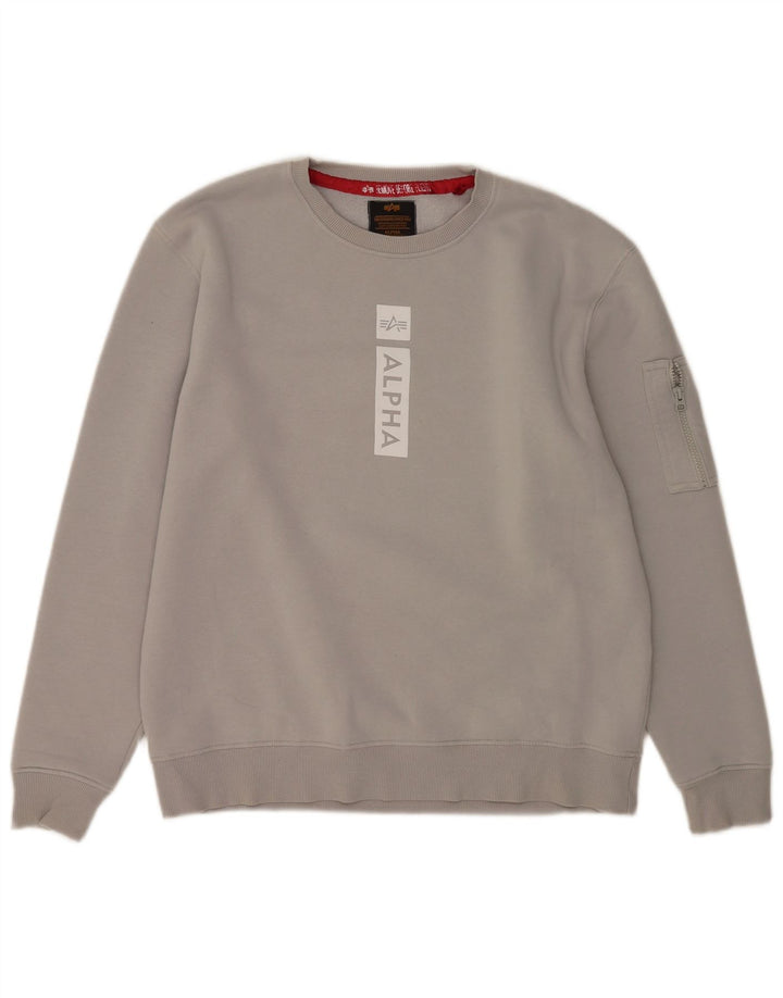 Alpha Industries muška majica s grafičkim motivima, veliki sivi pamuk