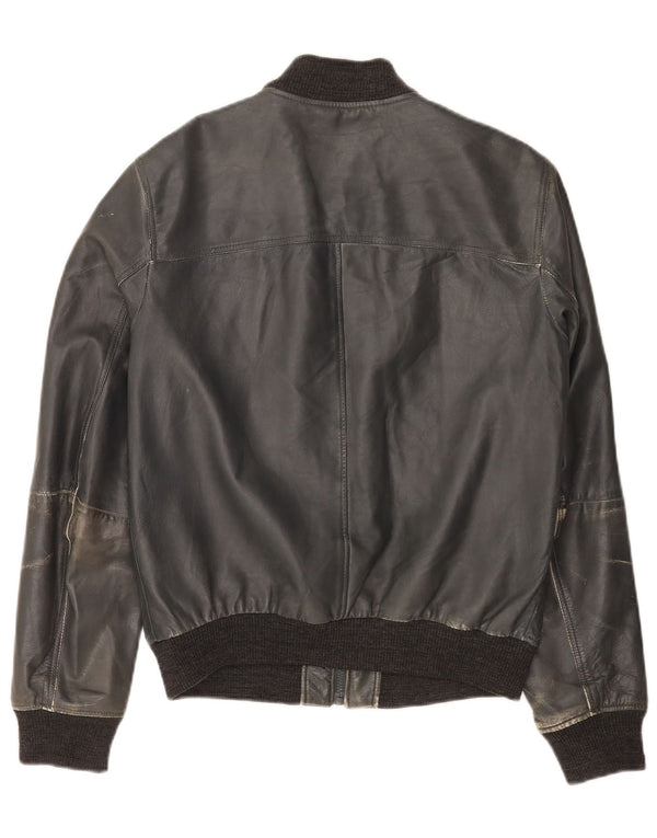 Ženska bomber kožna jakna Trussardi Jeans IT 50 XL tamnoplava