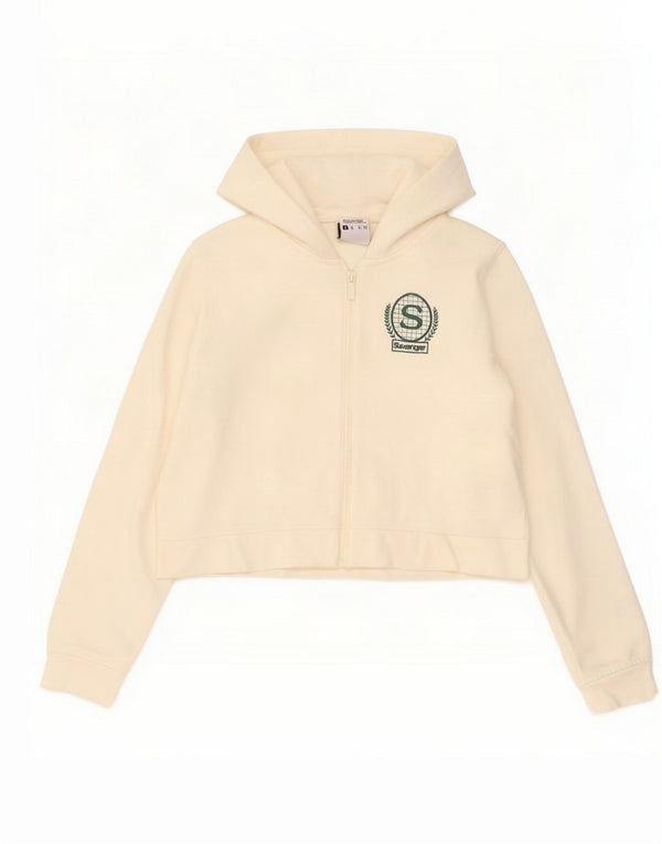 Slazenger veliki ženski pulover s kapuljačom s patentnim zatvaračem UK 10 Small Off White Cotton