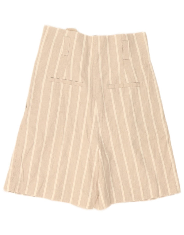 Ženske bermude visokog struka Massimo Dutti EU 36 XS W26 bež na pruge