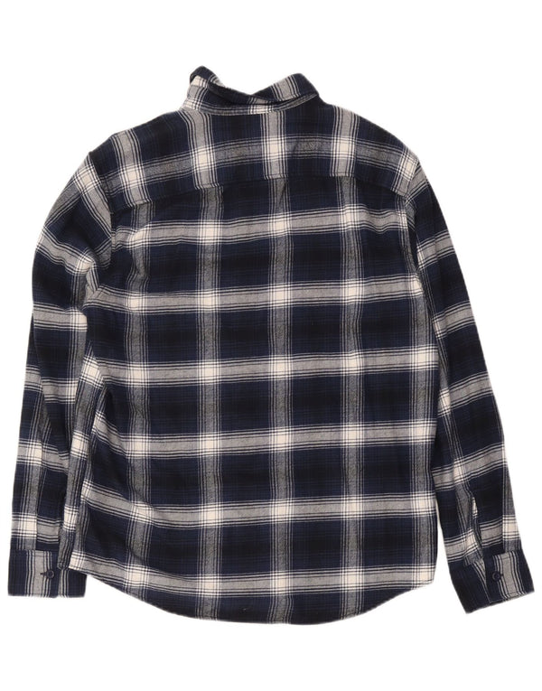 American Eagle Mens Flannel Shirt Medium Navy Blue Check Cotton