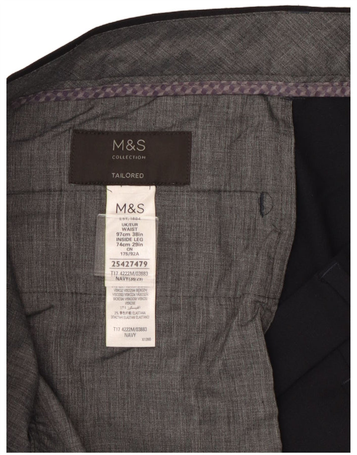 Marks & Spencer muške krojene hlače ravnog odijela W38 L29 tamnoplave