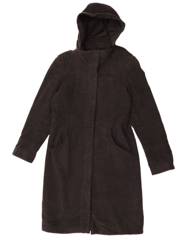 Topshop ženski kaput s kapuljačom UK 12 srednje sive pjegave vune