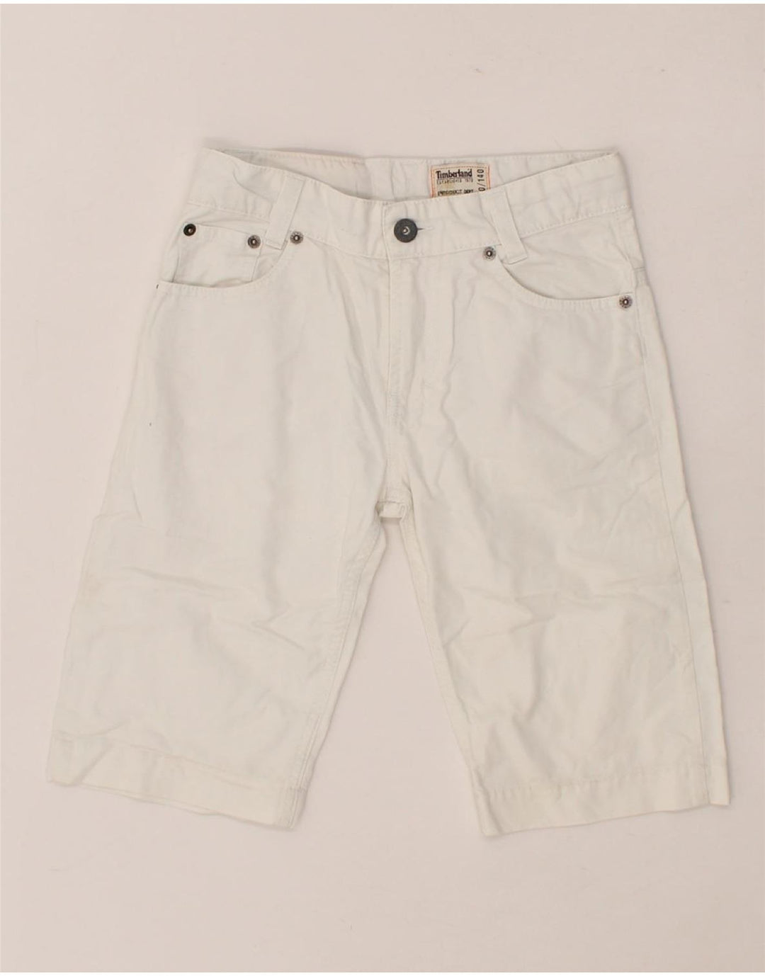 TIMBERLAND Boys Bermuda Shorts 9-10 Years W26 White Cotton Vintage Timberland and Second-Hand Timberland from Messina Hembry 