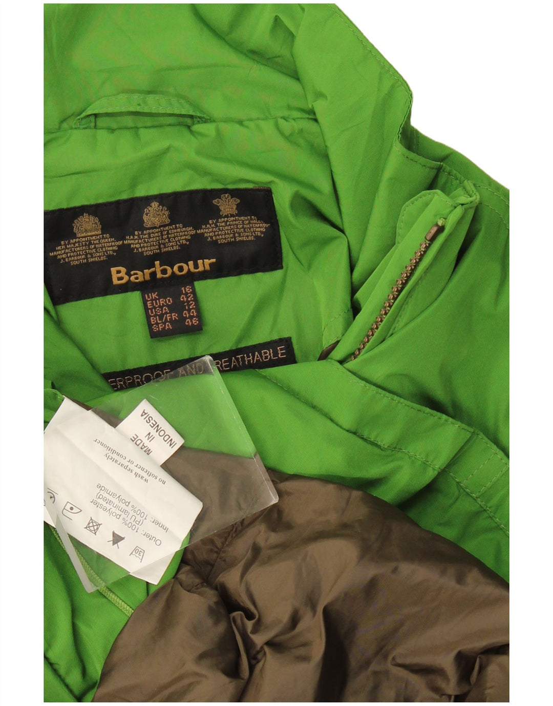 Barbour ženska kišna jakna UK 16 veliki zeleni poliester