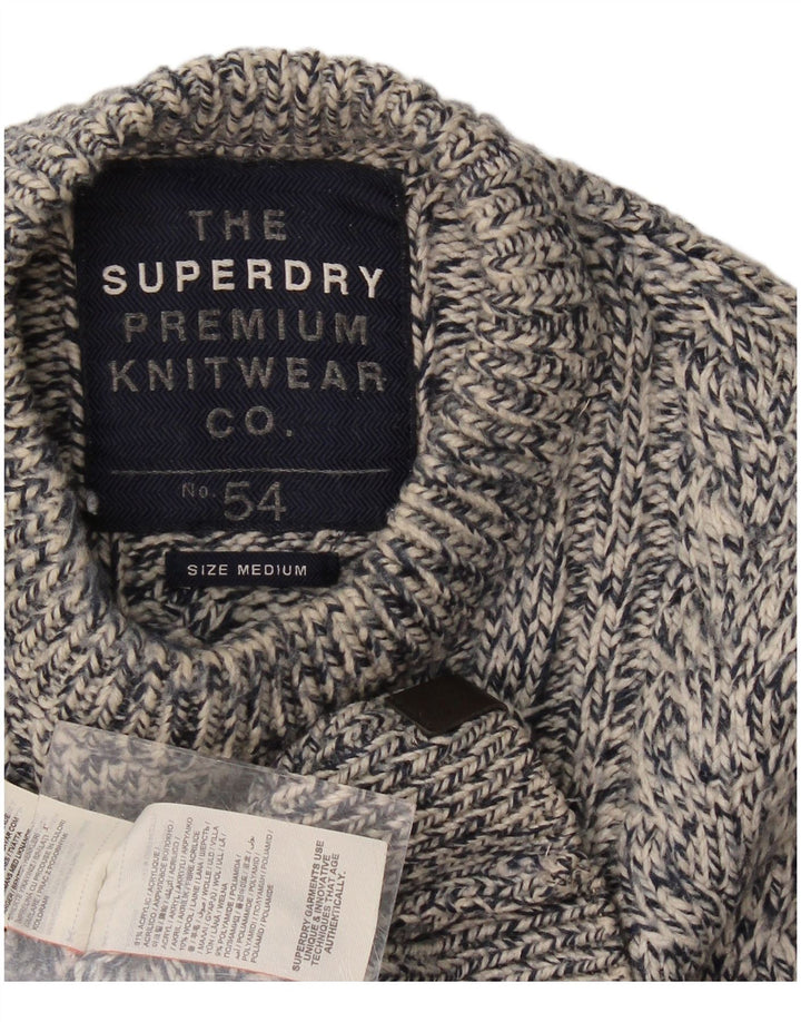 Superdry muški džemper s okruglim izrezom srednje tamnoplave pjegave vune