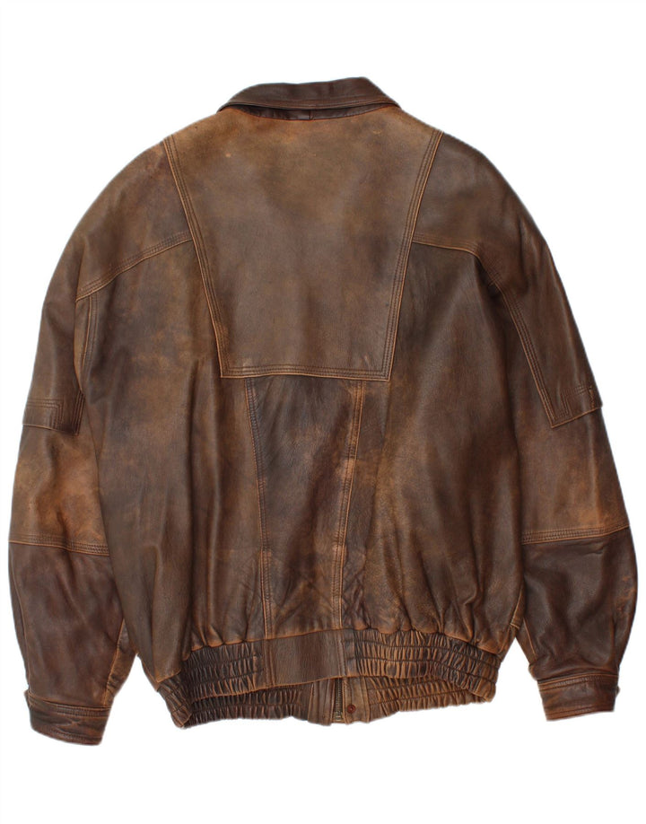 Vintage muška kožna jakna IT 58 4XL smeđa koža