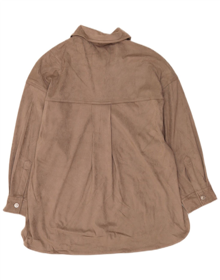 Zara ženska košulja od velura UK 14 srednje sivi poliester