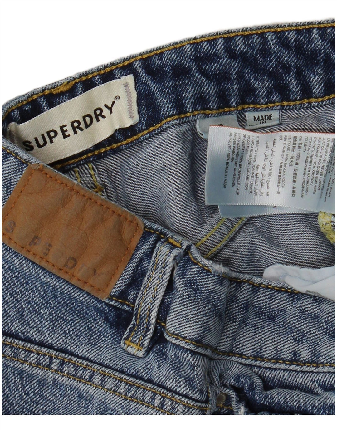 SUPERDRY Ženske traper kratke hlače W26 Mali plavi pamuk